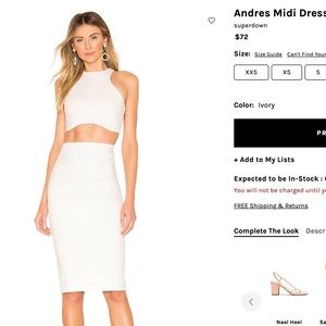 superdown Andres Midi Dress in Ivory size XS